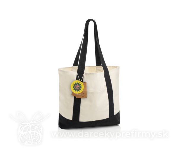 SHOP LOCAL AWARE™ recyklovaná bavlnená taška tote s gramážou