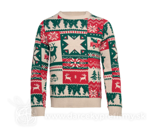 SHIMIS XL - Vianočný pletený sveter L–XL