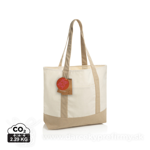 Obrázok produktu SHOP LOCAL AWARE™ recyklovaná bavlnená taška tote s gramážou