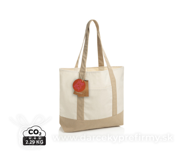 SHOP LOCAL AWARE™ recyklovaná bavlnená taška tote s gramážou