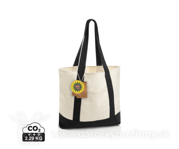 SHOP LOCAL AWARE™ recyklovaná bavlnená taška tote s gramážou