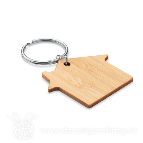 Obrázok produktu HOUSEBOO - Bambusový prívesok na kľúče, domček