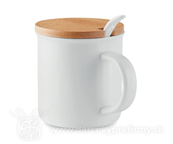 KENYA - Porcelánový hrnček s lyžičkou