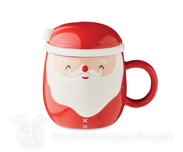 SANTA - Vianočný hrnček s viečkom 370 ml
