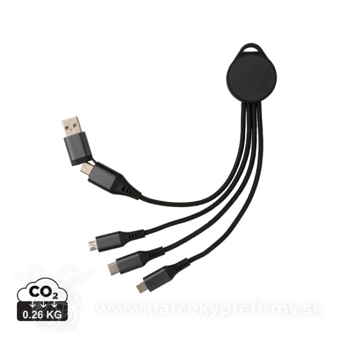 Obrázok produktu Nabíjací kábel 6 v 1 Terra 12cm z RCS recykl. hliníka a TPE