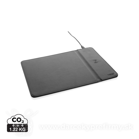 Obrázok produktu Podložka pod myš z GRS recyklovaného PU s Qi nabíjačkou 10W