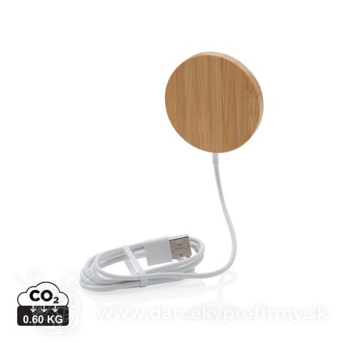 Obrázok produktu Bambusová magnetická bezdrôtová nabíjačka 10W
