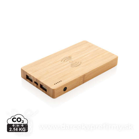 Obrázok produktu Bambusová bezdrôtová powerbanka 4 000 mAh 5W