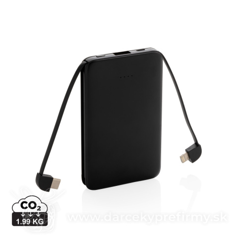 Obrázok produktu Vrecková powerbanka 5 000 mAh s integrovaným káblom