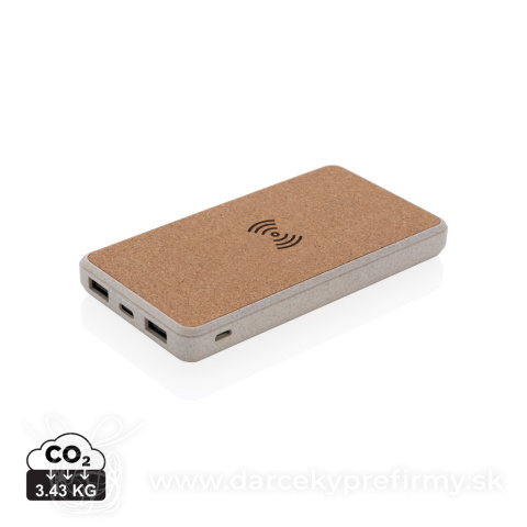 Obrázok produktu Bezdrôtová powerbanka z korku a pšenice 8 000 mAh 5W