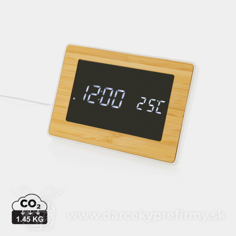 Obrázok produktu LED hodiny Utah z RCS rec. plastu a bambusu