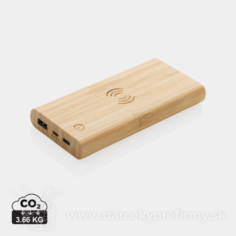 Obrázok produktu Bezdrôtová powerbanka 8 000 mAh 5W z bambusu