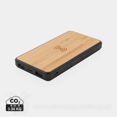 Obrázok produktu Bezdrôtová powerbanka 8 000 mAh z bambusu a RCS Rplastu