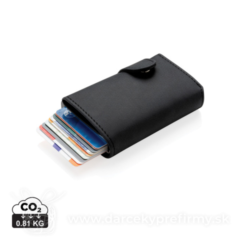 Obrázok produktu Hliníkové RFID puzdro na karty s PU peňaženkou