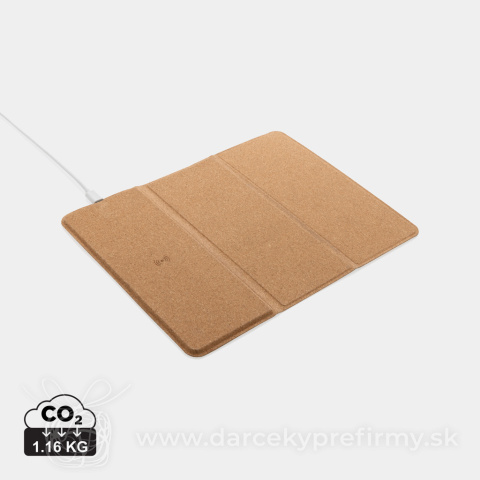 Obrázok produktu Korková podložka pod myš s bezdrôtovou nabíjačkou 10W