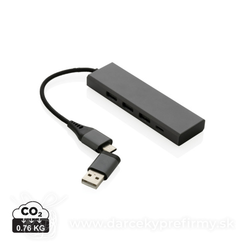 Obrázok produktu USB rozbočovač Terra z RCS recykl. hliníka