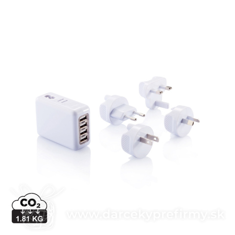 Obrázok produktu Cestovná nabíjačka s 4 USB porty