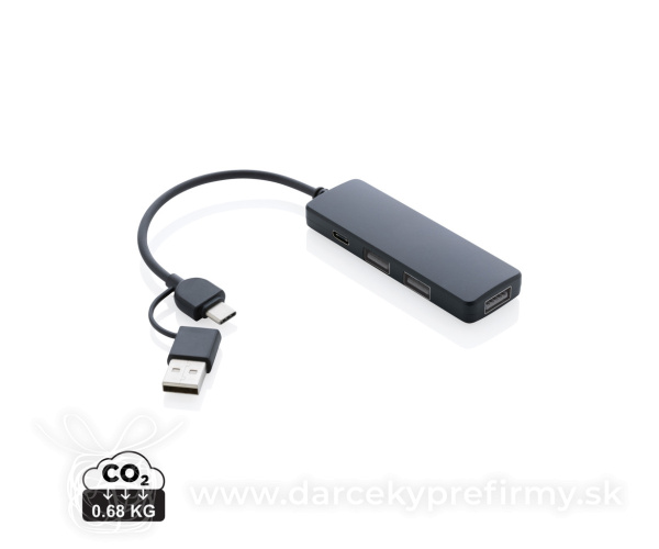 USB hub z RCS recyklovaného plastu