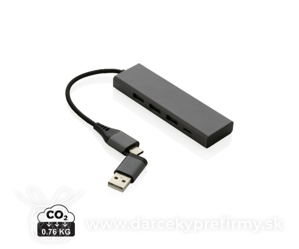 USB rozbočovač Terra z RCS recykl. hliníka