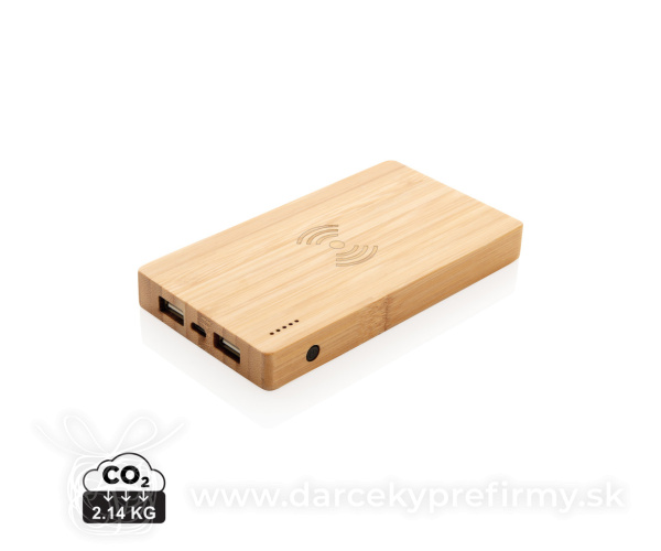 Bambusová bezdrôtová powerbanka 4 000 mAh 5W