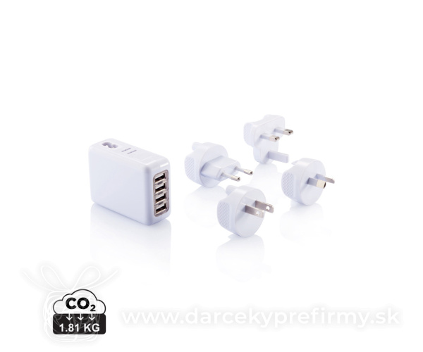 Cestovná nabíjačka s 4 USB porty