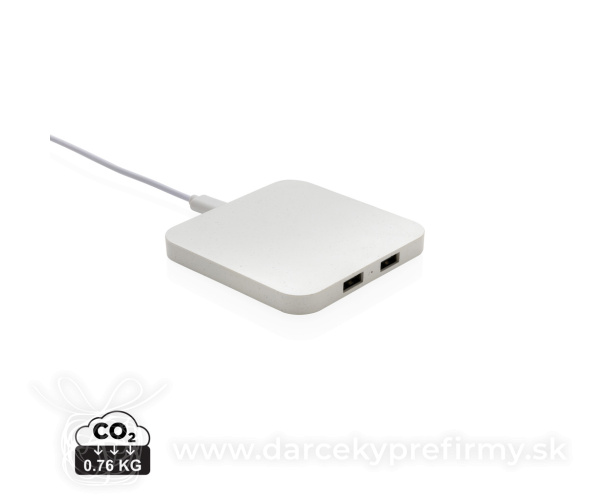 Bezdrôtová nabíjačka 10W s USB výstupmi z RCS recykl. plastu